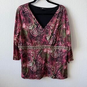 Vintage pink floral blouse